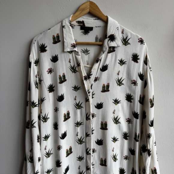 TOPSHOP Cactus Shirt Dress - Size 8 - Picture 2 of 8